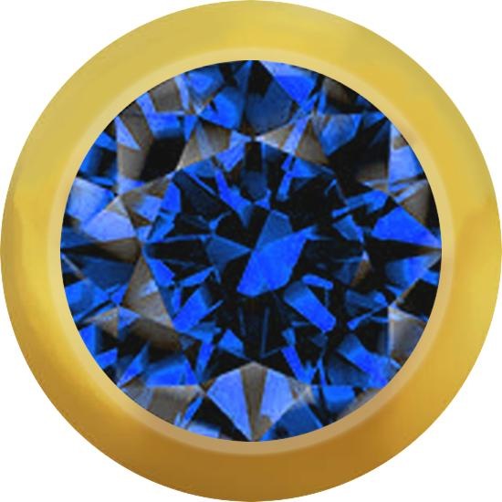 Produktbild Star Piercing Micro Kugel dunkelblau mit Kristall silber (Chirurgenstahl 316L, ohne Messing)