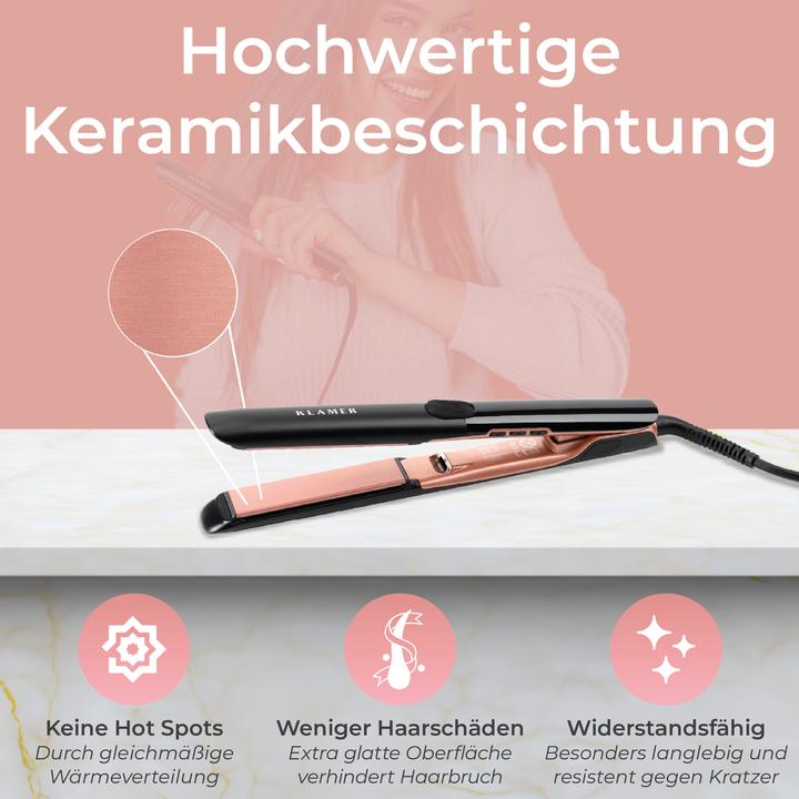 Image du produit KLAMER Glätteisen 2 in 1,Haarglätter mit Ionen Technologie: weniger Frizz & statische Aufladung…