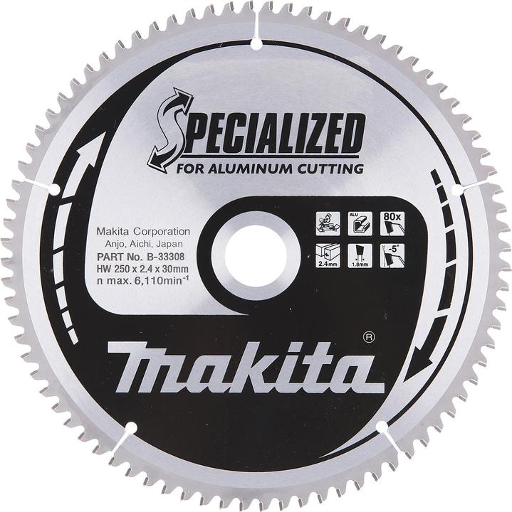 Productafbeelding Makita SPECIALIZED Zaagblad 250x30x80Z