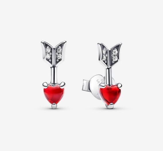 Immagine prodotto Pandora Orecchini a perno Freccia e Cuore in vetro di Murano (Argento 925)