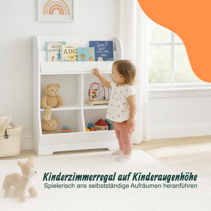 Actual product image Relaxdays - Kinderregal mit Buchablagen, Weiss, 89,5 x 67 x 30 cm (67 x 30 x 89.50 cm)