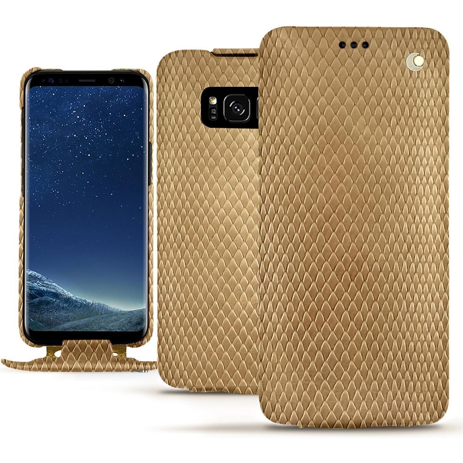 Noreve Lederschutzhülle vertikal (Samsung Galaxy S8+), Smartphone Hülle, Beige