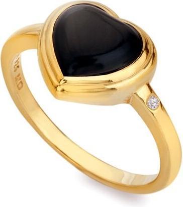 Immagine prodotto Hot Diamonds Anello Jac Jossa Soul DR231 placcato oro con diamanti e onice - Circuito: 56mm (56)