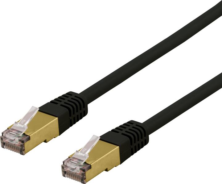 Actual product image Deltaco S/FTP Cat6a patch cable delta cert LSZH 2m. black (S/FTP, CAT6a, 2 m)