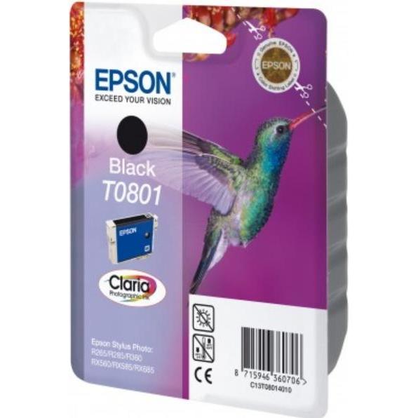 Epson, Druckerpatrone, C13T08014011T0801 Tintenpatrone schwarz 330 Seiten ISO/IEC 24711 74ml Schwarz (BK)