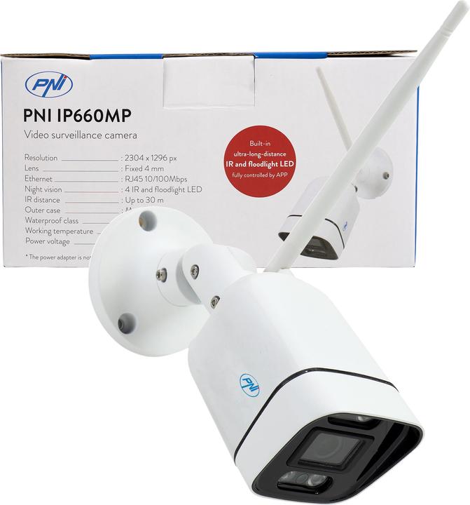 Actual product image PNI IP660MP 3MP video surveillance camera, wireless, with IP, outdoor and indoor, only for House
