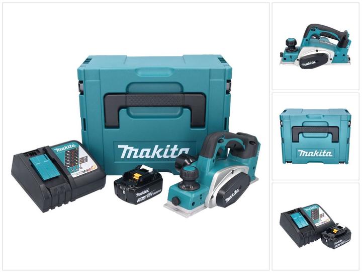 Produktbild Makita DKP 180 RF1J 18 V Akku Hobel im MAKPAC inkl. BL 1830 B Akku + DC18RC Ladegerät
