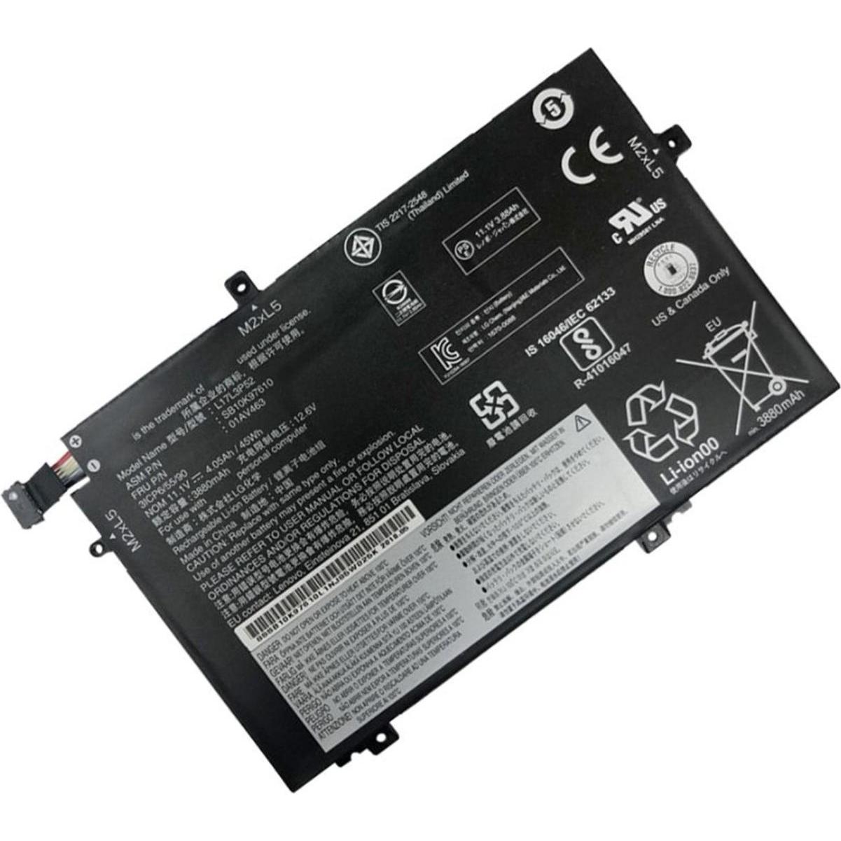 Lenovo Battery Internal 3C 45WH LI (3 Zellen, 4050 mAh), Notebook Akku, Schwarz