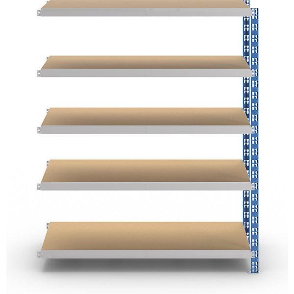 Actual product image eurokraft basic Wide span boltless shelf unit with chipboard shelves, depth 600 mm, extension