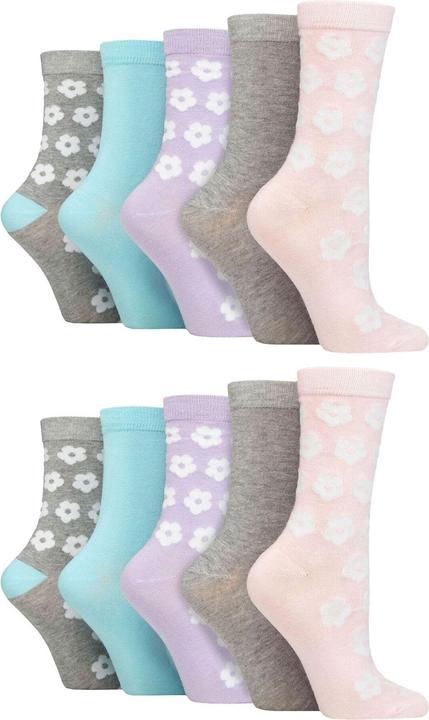 Wildfeet 10er Pack Bambus Jacquard Socken | Lustige Gemusterte Socken (10er Pack, 37 - 42)
