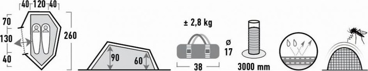 Actual product image High Peak Sparrow (Tunnel tent, 2.80 kg, 2 persons)