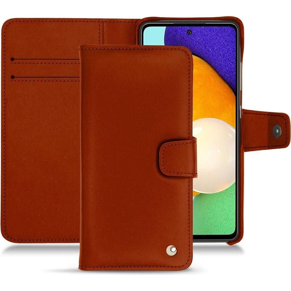 Noreve Lederschutzhülle Wallet (Samsung Galaxy A52), Smartphone Hülle, Orange