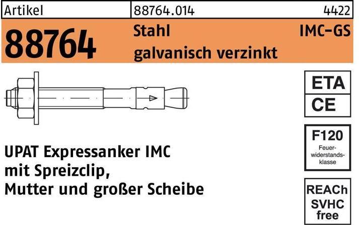 Immagine prodotto Upat Ancora Express R 88764 IMC 16/200/320 GS Acciaio zincato (10 pz.)