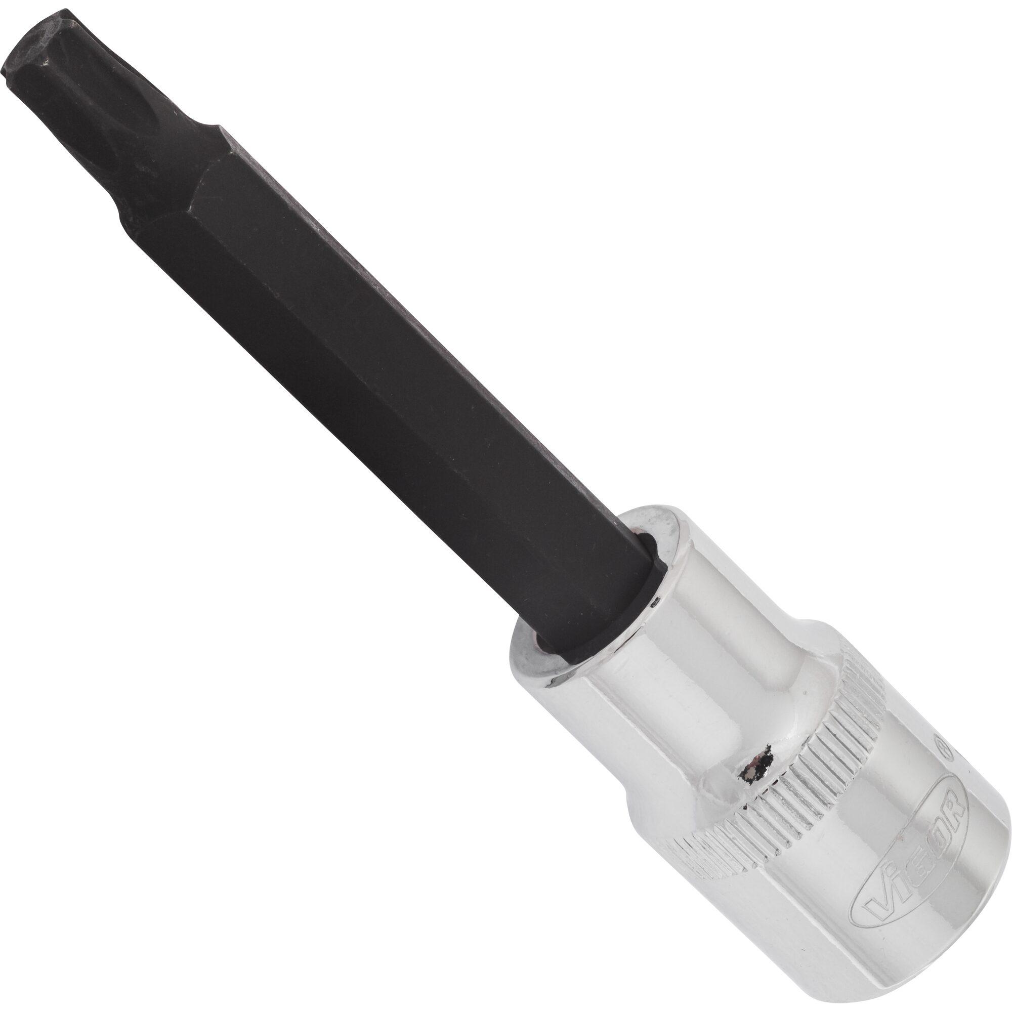 Vigor, Steckschlüssel + Stecknuss, T Schraubendreher-Einsatz ∙ V2168 ∙ Vierkant12,5 mm (1/2 Zoll) ∙ T Profil ∙ T45