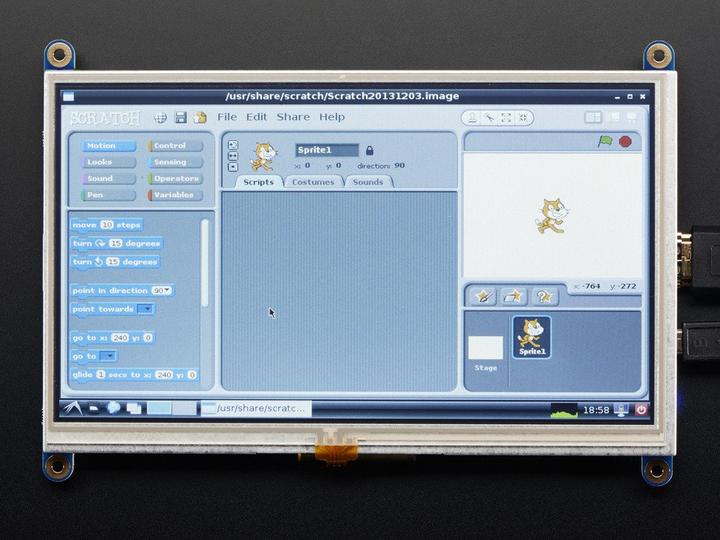 Image du produit Adafruit Écran LCD HDMI 7", 800x480 (Écran)