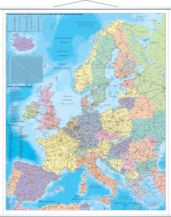 Productafbeelding Franken Kaart bord Europa gelamineerd