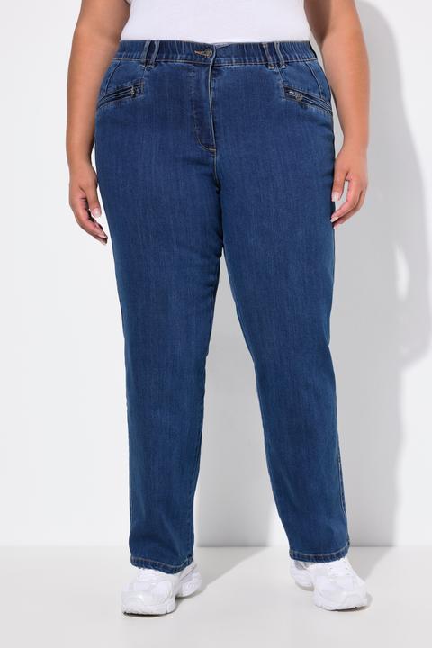 Immagine prodotto Ulla Popken Jeans modello Mony con taglio della gamba conico e tasche con zip (56)
