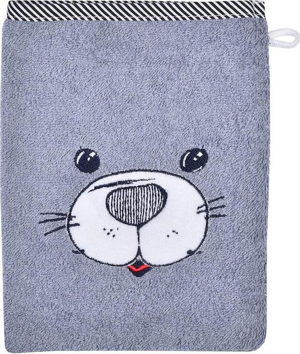 Baby-Waschlappen & Waschhandschuhe Waschhandschuh - Seehund - Grau Hellgrau