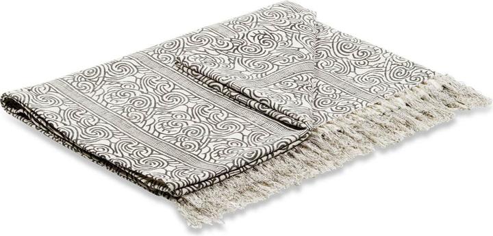 Image du produit Loberon Plaid Ensis noir/blanc (170 x 130 cm)