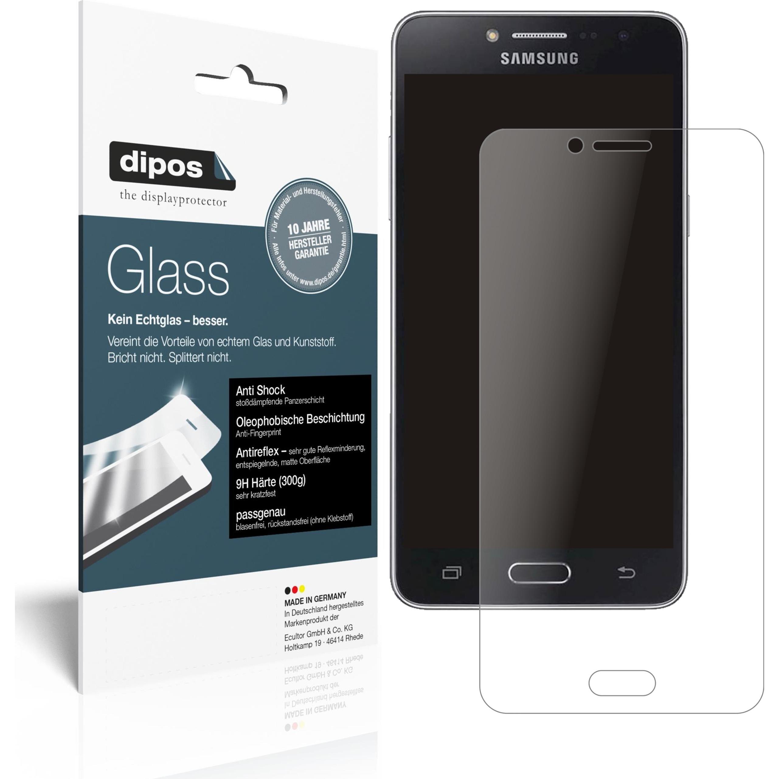 Dipos Displayschutz Anti-Shock (1 Stück, Samsung Galaxy J2 Prime), Smartphone Schutzfolie, Transparent