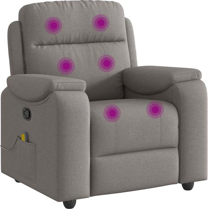 Produktbild VidaXL Massagesessel Taupe Stoff Massage TV-Sessel Sessel mit Massagefunktion