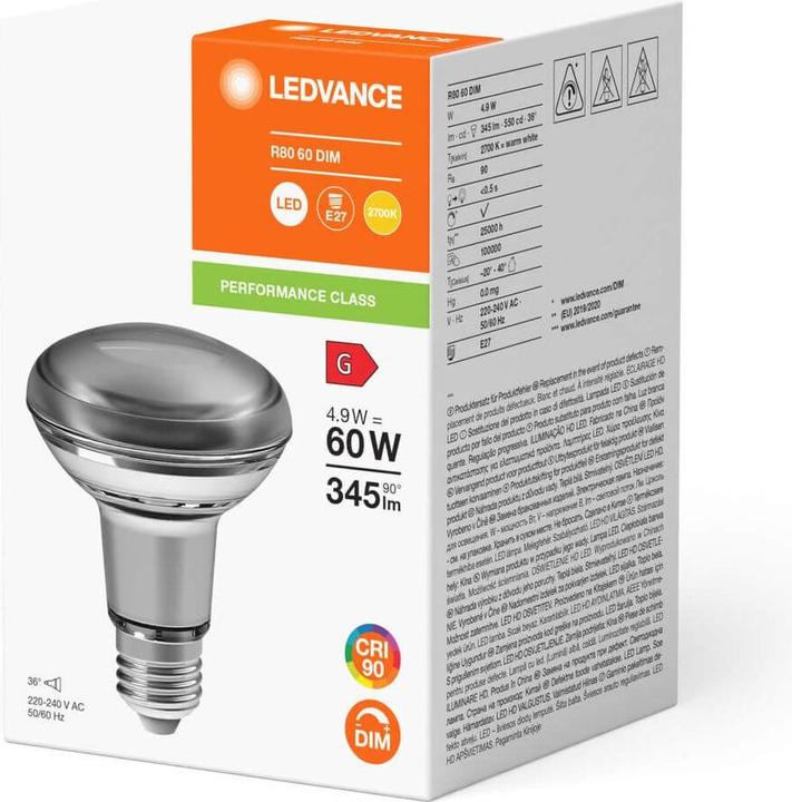 Produktbild Ledvance LED-Reflektorlampe (E27, 4.90 W, 345 lm, 1 x, G)