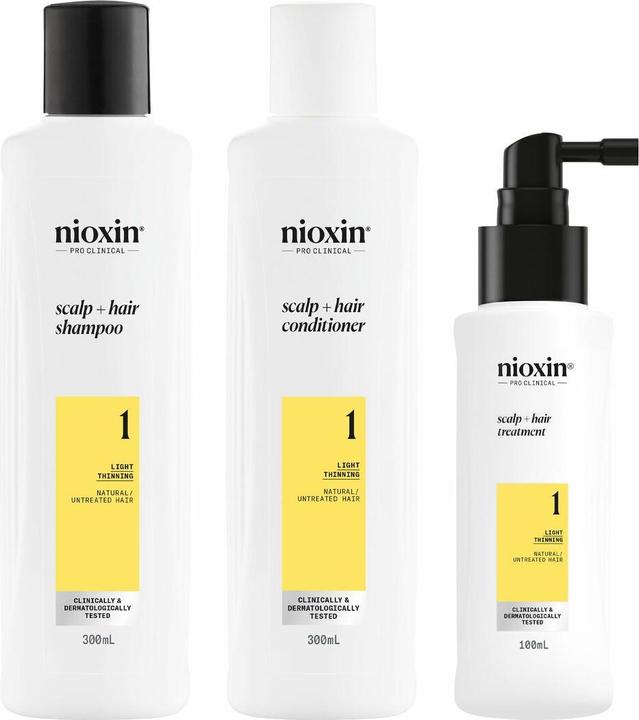 Productafbeelding Nioxin Systeem 1 Kit - Behandeling voor natuurlijk haar met milde haaruitdunning, 3 eenheden (Haarverzorgingsset)