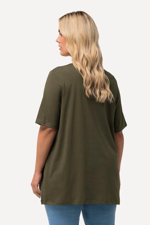 Produktbild Ulla Popken T-Shirt, A-Linie, Tunika-Ausschnitt, Halbarm (62)