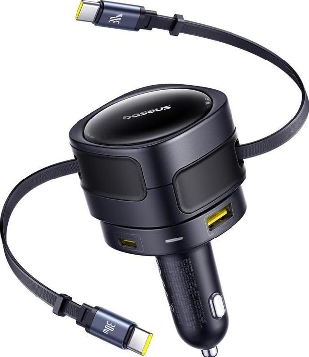 Image du produit Baseus Enjoyment Max Car Charger C+C Cables & U+C Ports 90W Cosmic Black