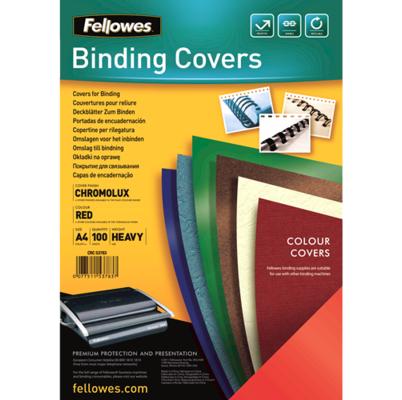Actual product image Fellowes Chromolux cover sheet, glossy, red