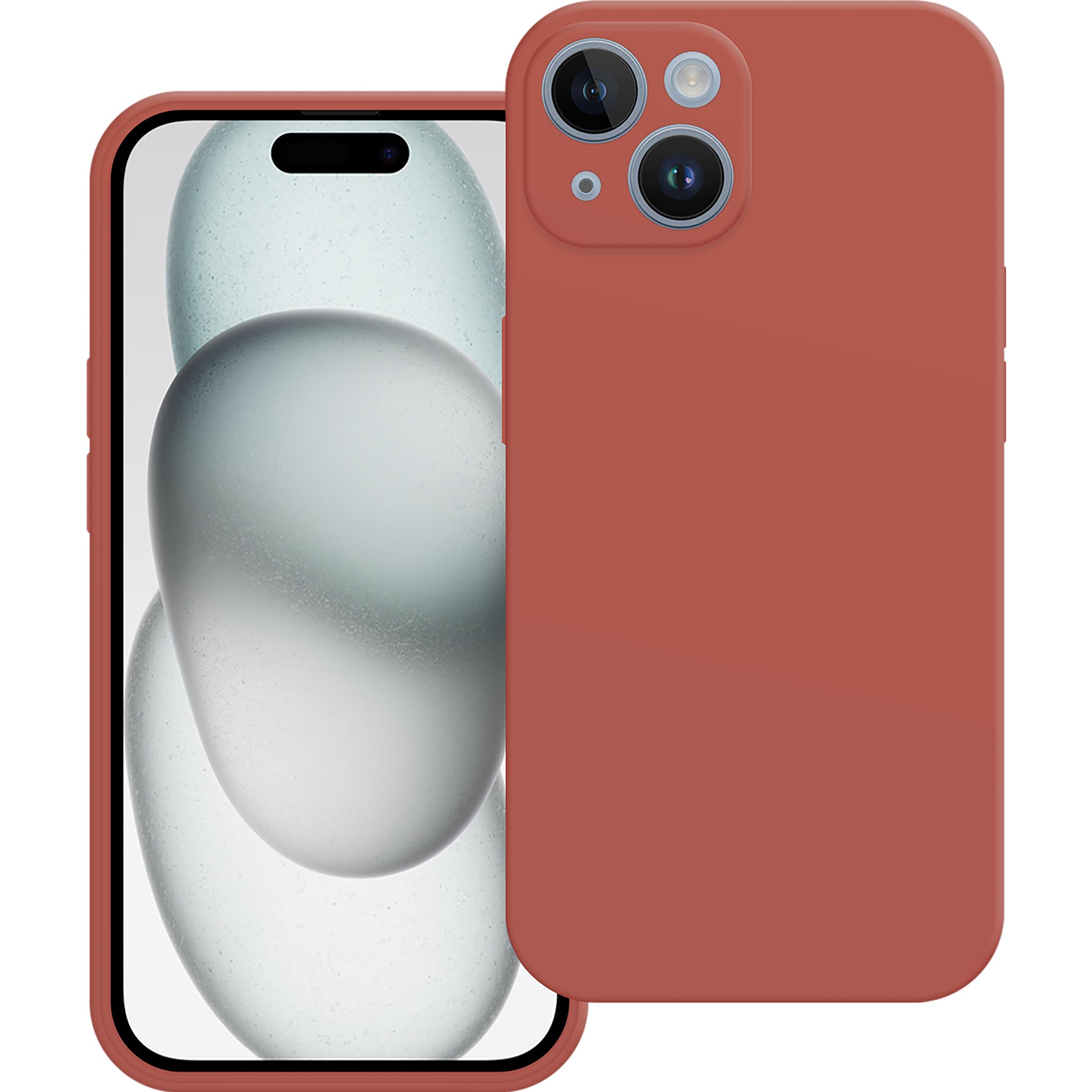 Cazy Silikon Hülle Kompatibel mit iPhone 15 - Soft TPU Schutz - (Apple iPhone 15), Smartphone Hülle, Rot