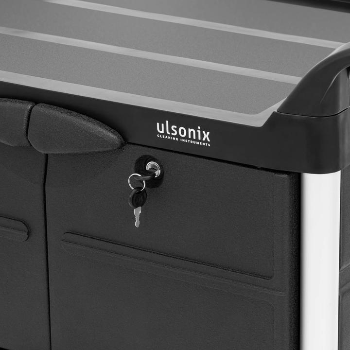 Actual product image Ulsonix Cleaning Trolley - lockable - 150 kg - 3 shelves