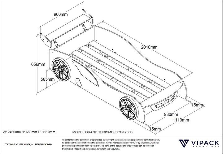 Produktbild Vipack Grand Turismo Blue (90 x 200 cm)