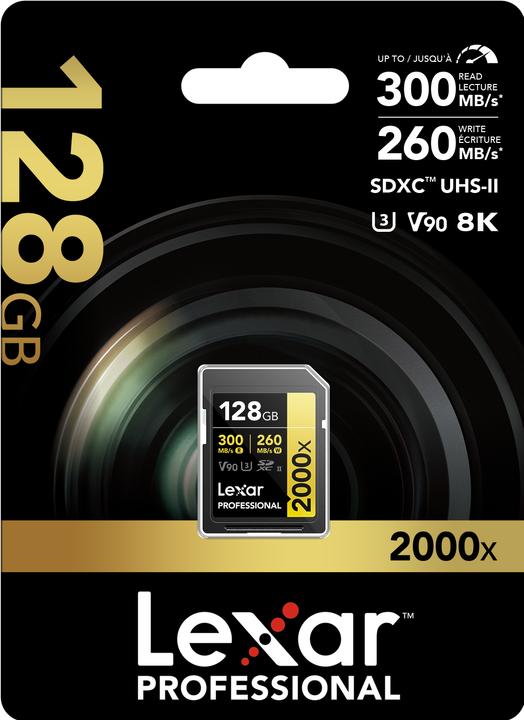 Actual product image Lexar Professional Gold 2000x (128 GB, SDXC, U3, UHS-II)
