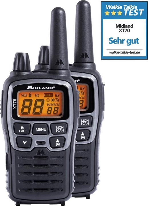 Actual product image Midland XT70 Adventure / 2x Funk / LCD / Reichweite bis zu 12km / 24 Kanäle (12 km)