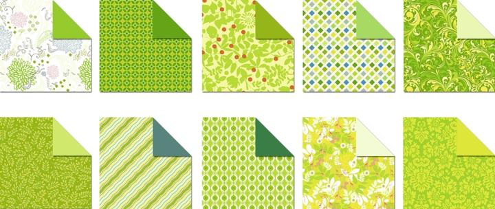 Nährwerte und Zutaten Ursus Desinpapier Faltblätter 'Jade' 100g/qm 20x20cm VE=50 Blatt sortiert 10 Designs (100 g/m², 50x)