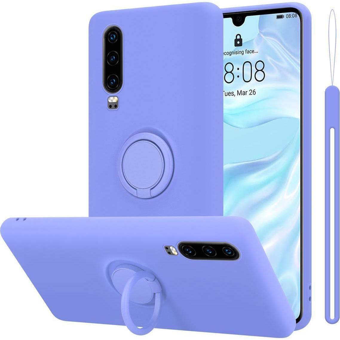 Cadorabo TPU Liquid Ring Silicone Case Hülle (Huawei P30), Smartphone Hülle, Violett