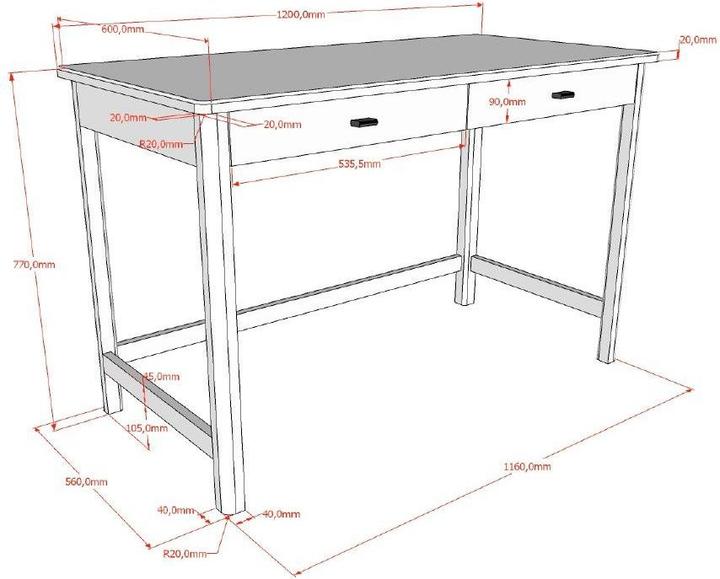 Image du produit Vipack Schreibtisch Forrest (60 x 77 cm)