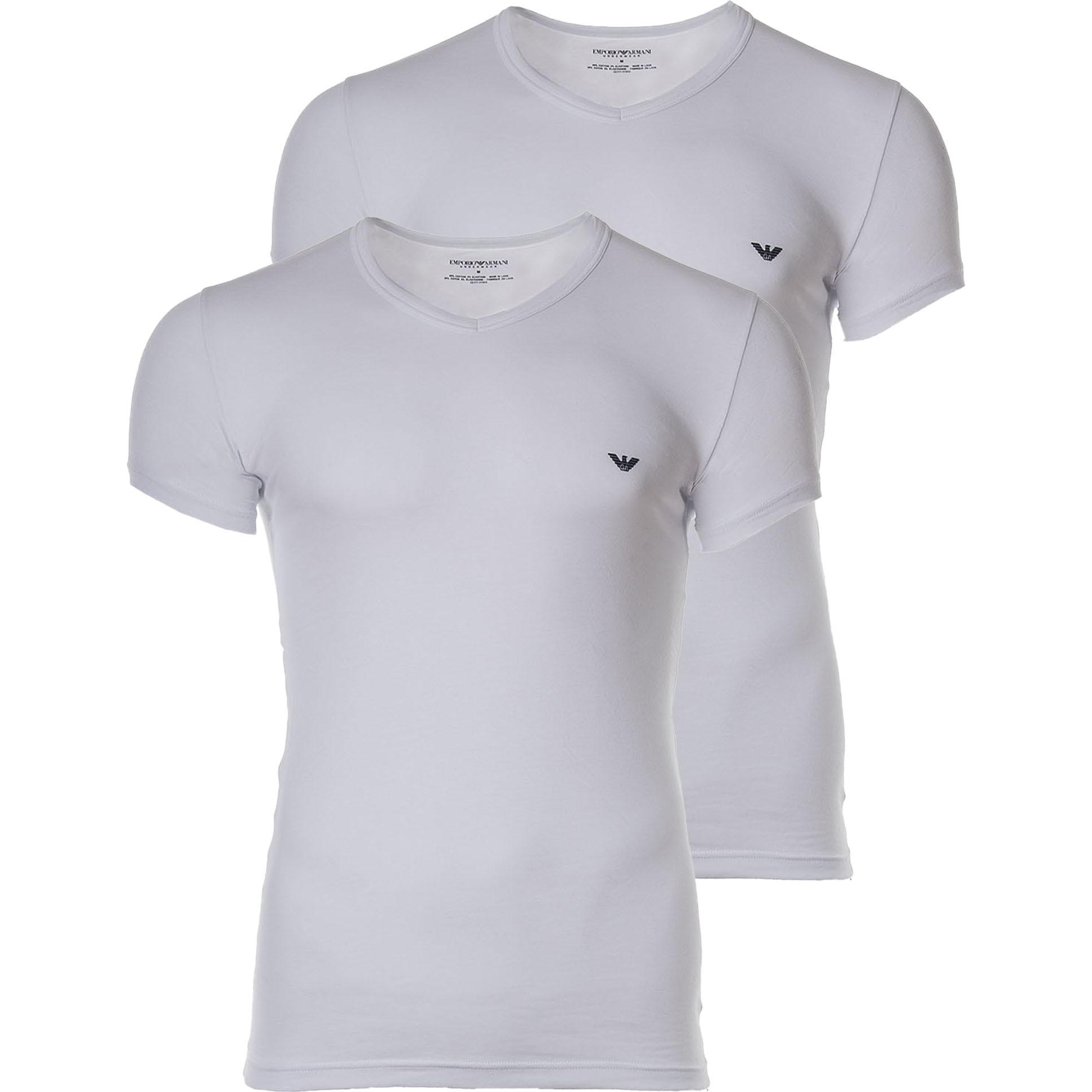 Emporio Armani, Herren, Shirt, T-Shirt Casual Bequem sitzend, Weiss, (L)
