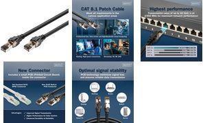 Actual product image Digitus CAT 8.1 S-FTP Patchkabel, Cu, LSZH AWG 24/7, Länge 0,5 m, Farbe Schwarz (S/FTP, CAT8.1, 0.50 m)