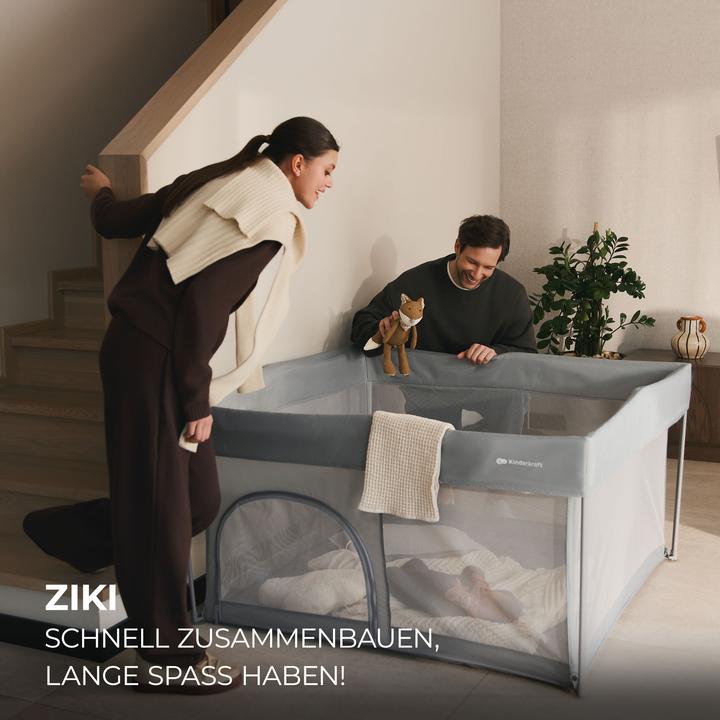 Produktbild KinderKraft playpen ZIKI grey (126.50 cm, 126.50 cm)