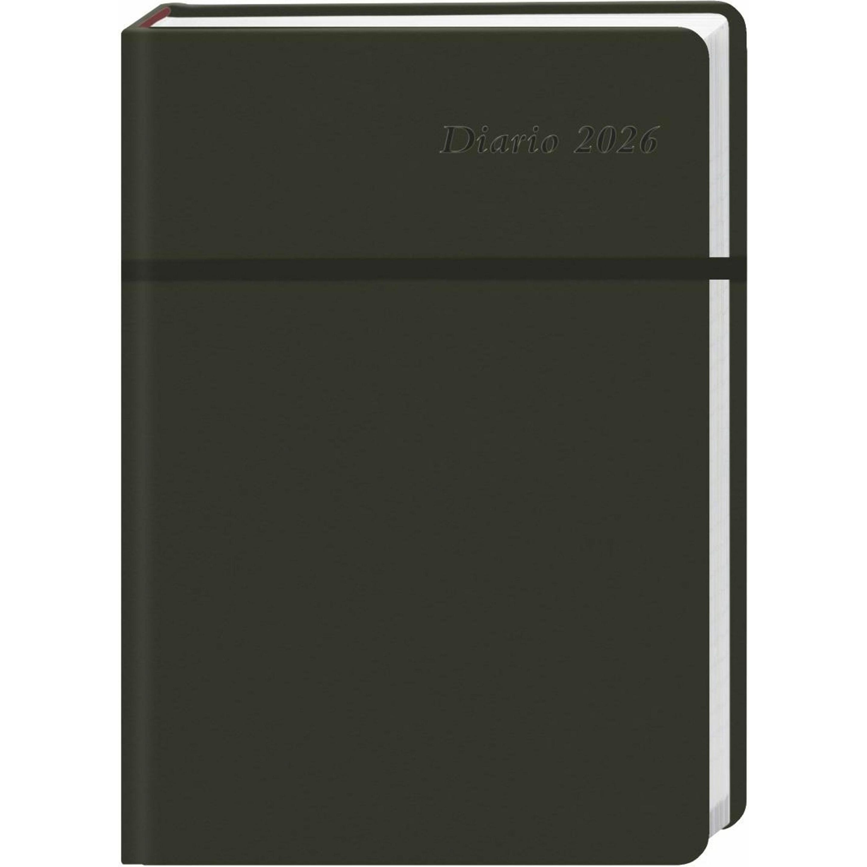 Diario Wochen-Kalenderbuch A6, schwarz 2026 (A6, 1 Woche / 2 Seiten ...