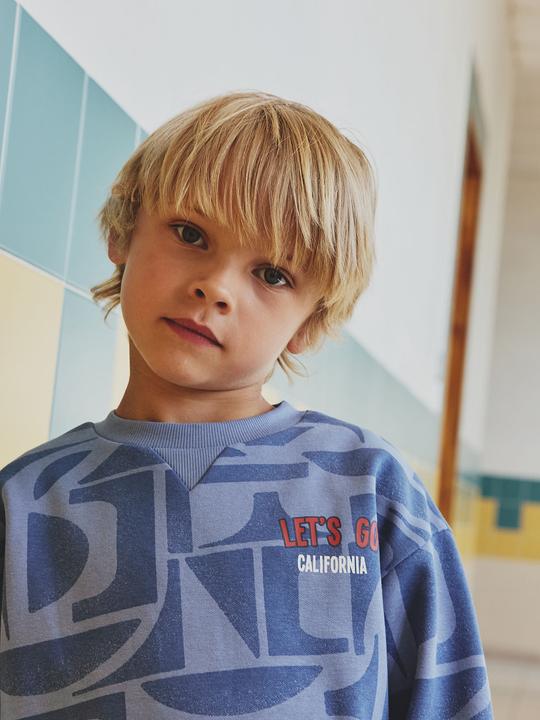 Image du produit Vertbaudet Jungen Sweatshirt HAPPY LA mit Recycling-Polyester (128)