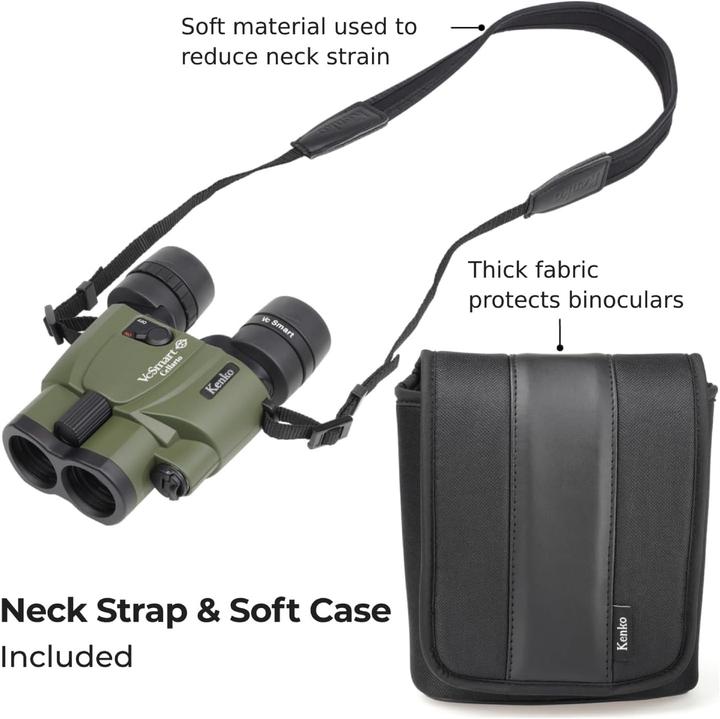 Actual product image Kenko Image Stabilized Binoculars with Auto Mode, Waterproof IPX7, 28-Hour Battery Life (10x, 30 mm)