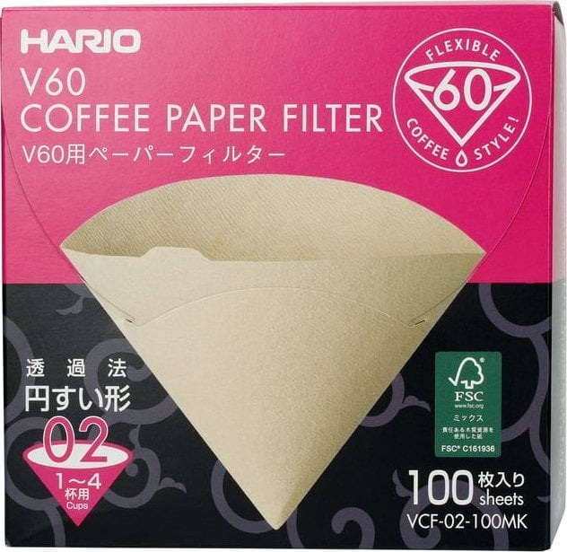 Actual product image Hario filtry papierowe Misarashi brązowe - V60-02 - box 100 Sztuk