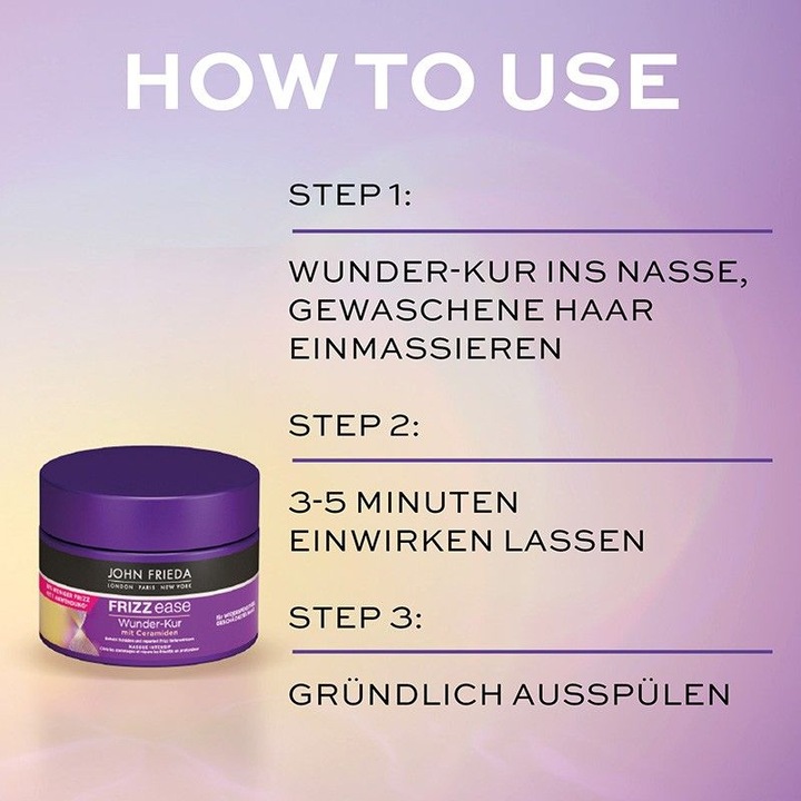 Produktbild John Frieda Frizz Ease Wunderkur Tiefenwirksame Haarkur (Sachet) 25 ml (25 ml)