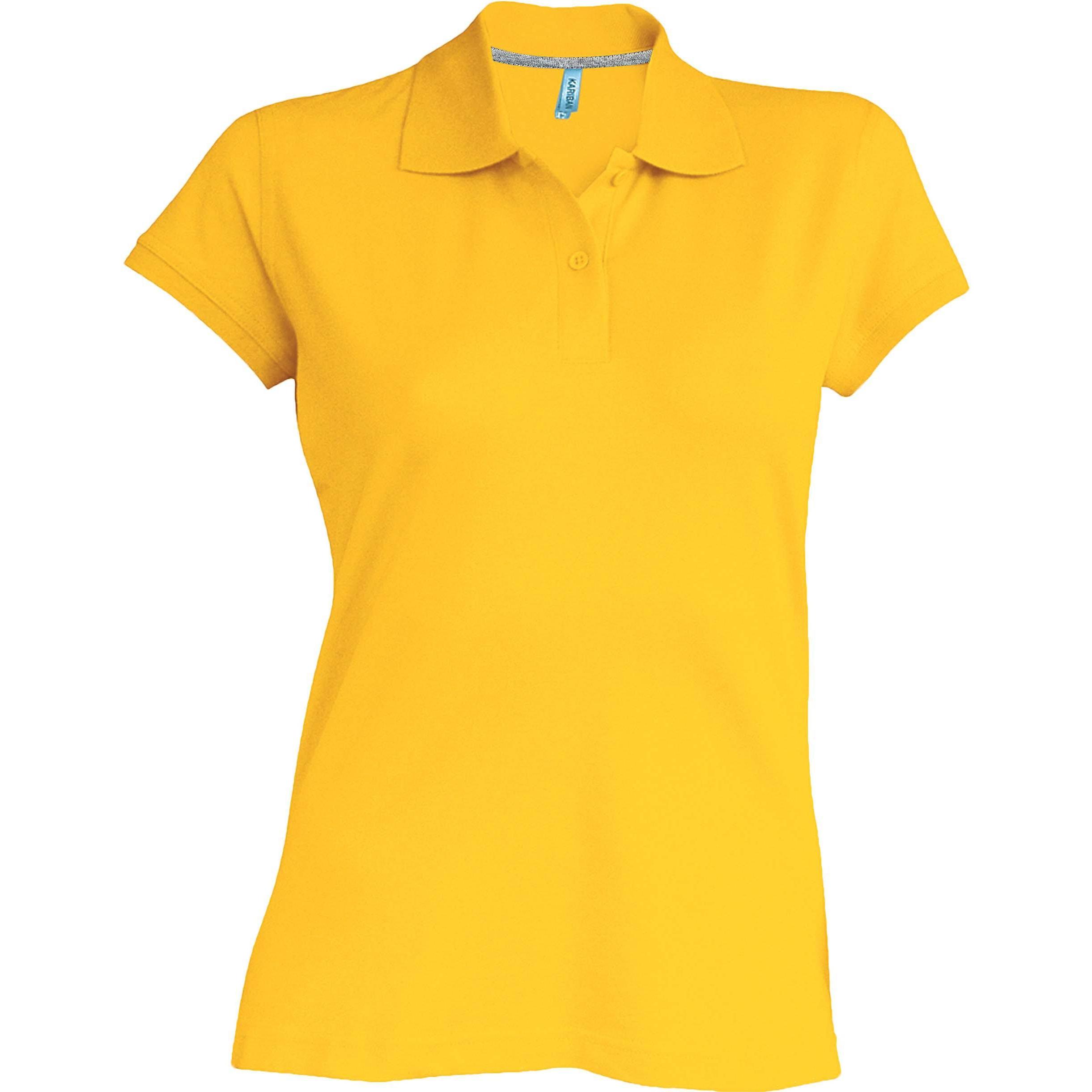 Kariban, Damen, Shirt, Frau Poloshirt kurze Ärmel, Gelb, (S)