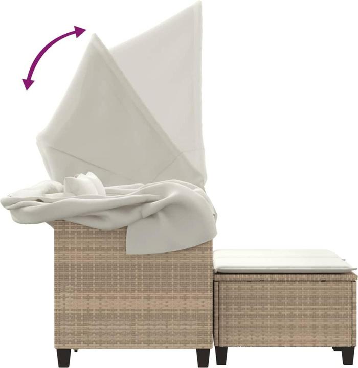 Produktbild VidaXL Gartensofa 2-Sitzer mit Dach und Hockern
