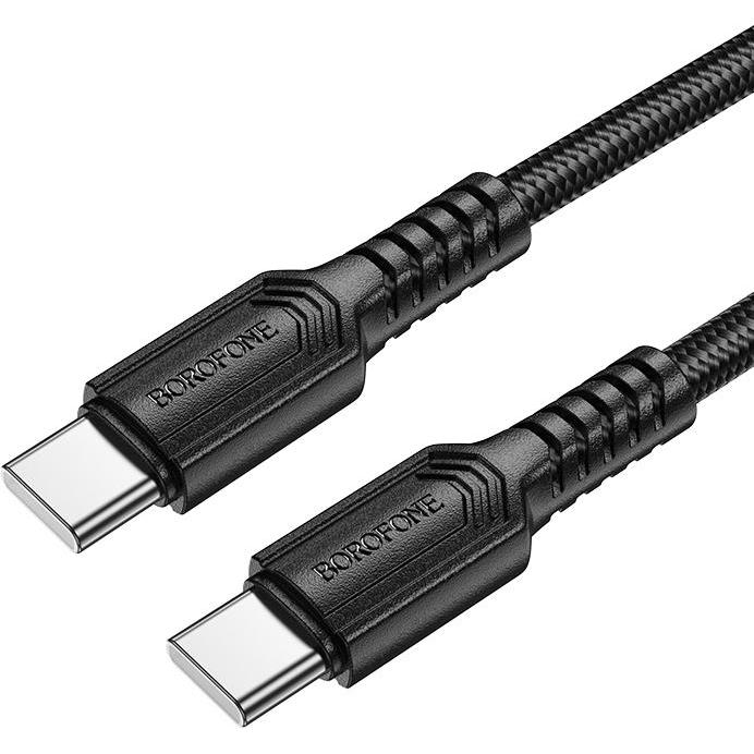 Borofone Kabel BX116 Certain - Typ C auf Typ C - PD 60W 3A 1 Meter schwarz (1 m, 60 W), Cavo USB