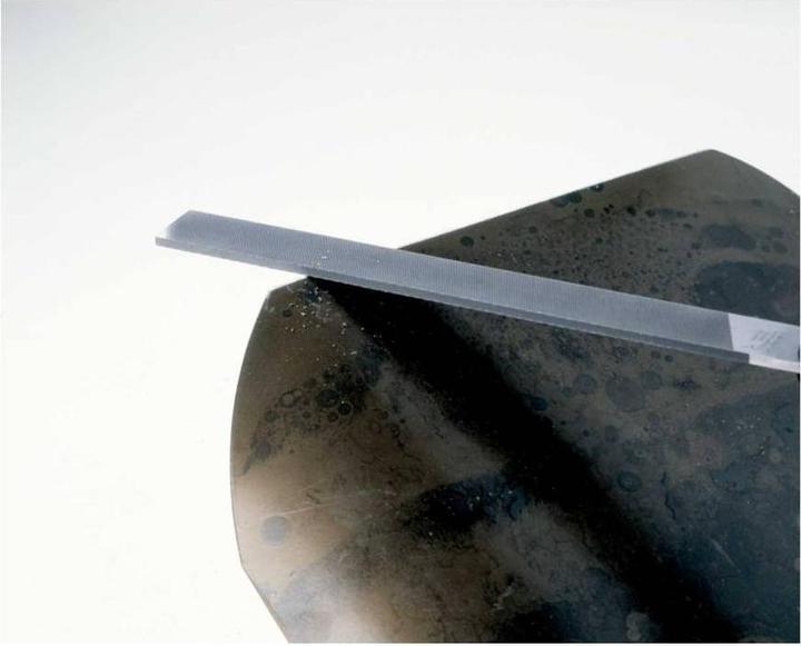 Actual product image Bahco ERGO mill saw file with 2-component handle and a round edge, bastard cut 150 mm (Slash 1, 150 mm)
